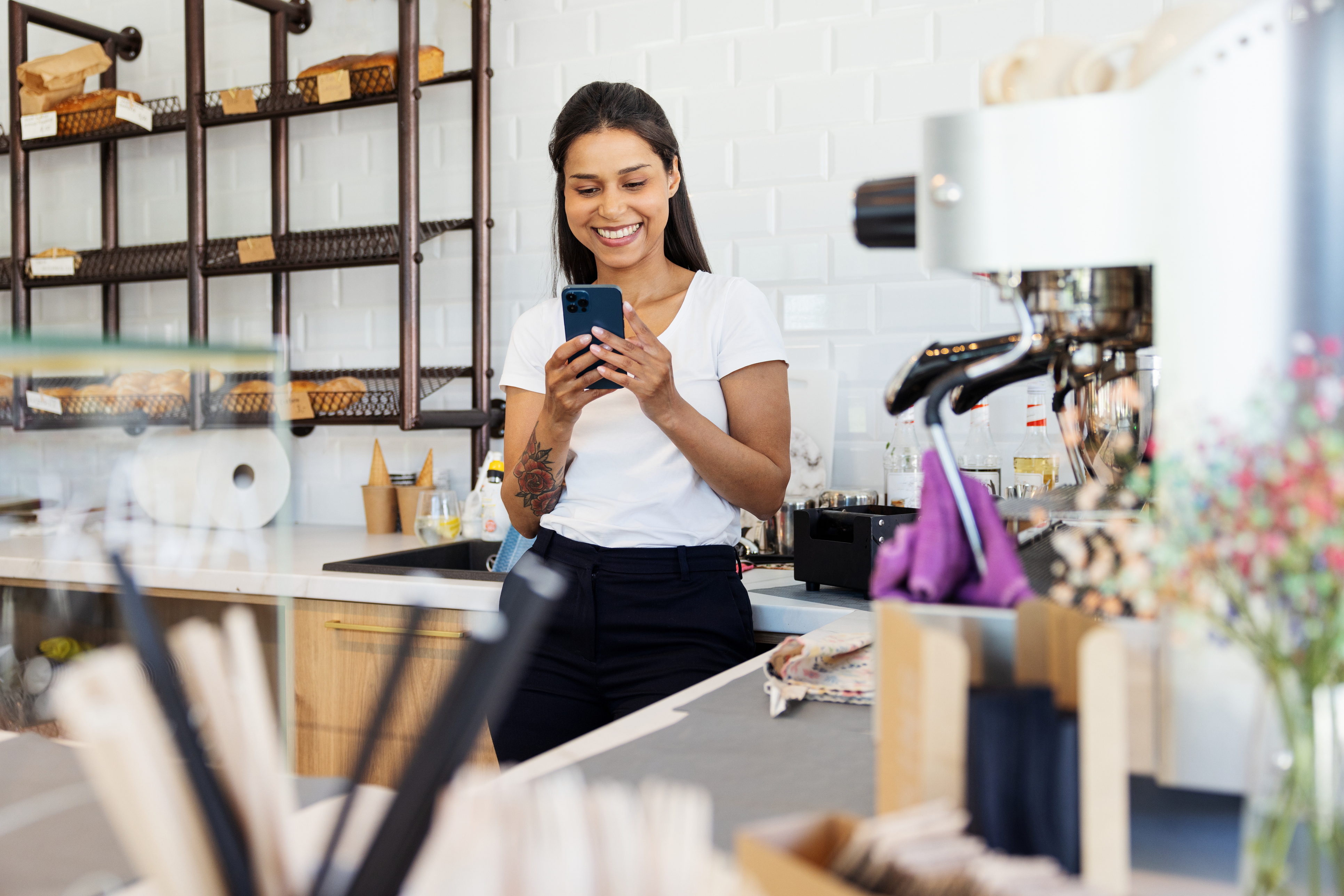 Woman looking at phone